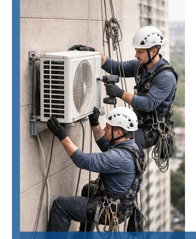 Монтаж внешнего блока кондиционера в Скопине установка и крепление