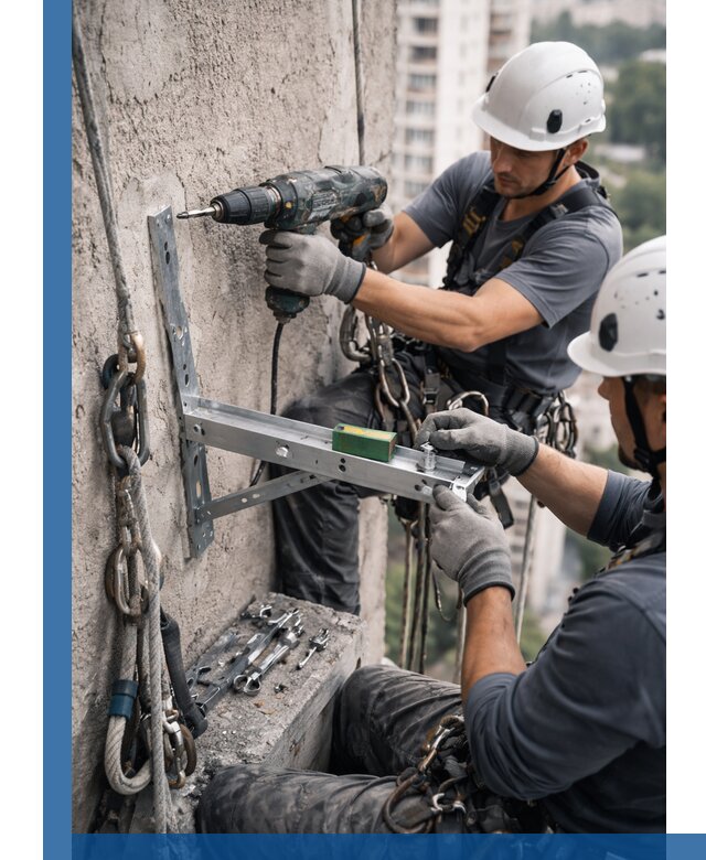 Установка кронштейнов кондиционера и крепежа в Скопине