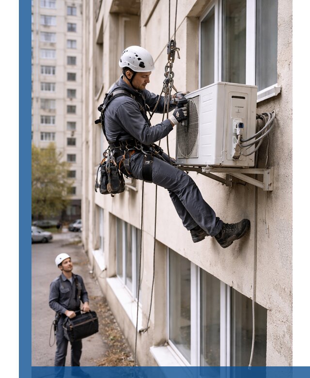 Демонтаж внешнего блока кондиционера в Скопине профессионально