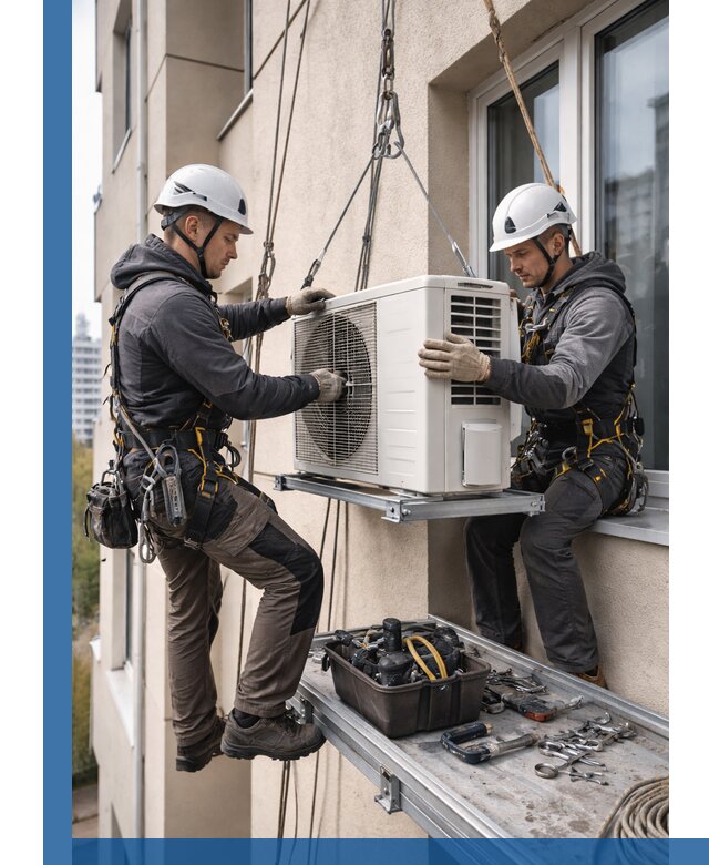 Перенос внешнего блока кондиционера в Скопине с монтажом и крепежом