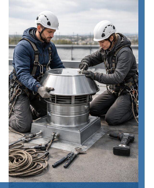 Установка дефлекторов на кровле в Скопине от 4689 р. | ВЫСОТНИК-Скп