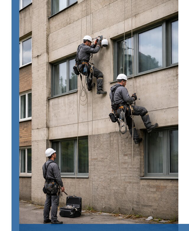Монтаж фасадных камер видеонаблюдения в Скопине под ключ