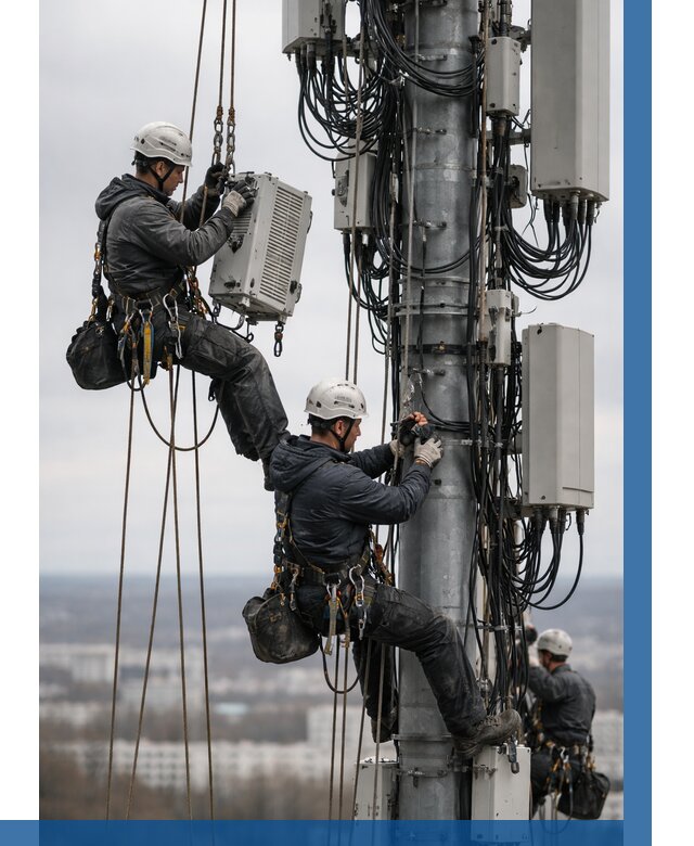 Монтаж оборудования связи на мачте в Скопине от 7816 р. | ВЫСОТНИК-Скп