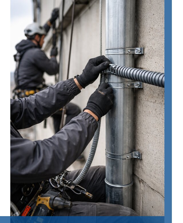 Монтаж гофры для кабеля в Скопине от 313 р. | ВЫСОТНИК-Скп