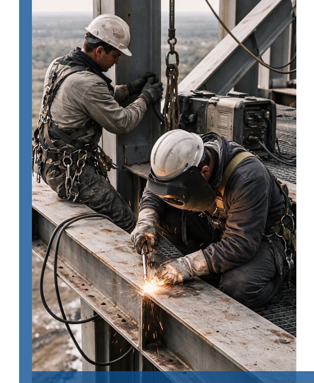 Высотные сварочные работы в Скопине для промышленных объектов