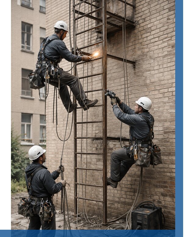 Ремонт пожарной лестницы в Скопине от 7816 р. | ВЫСОТНИК-Скп