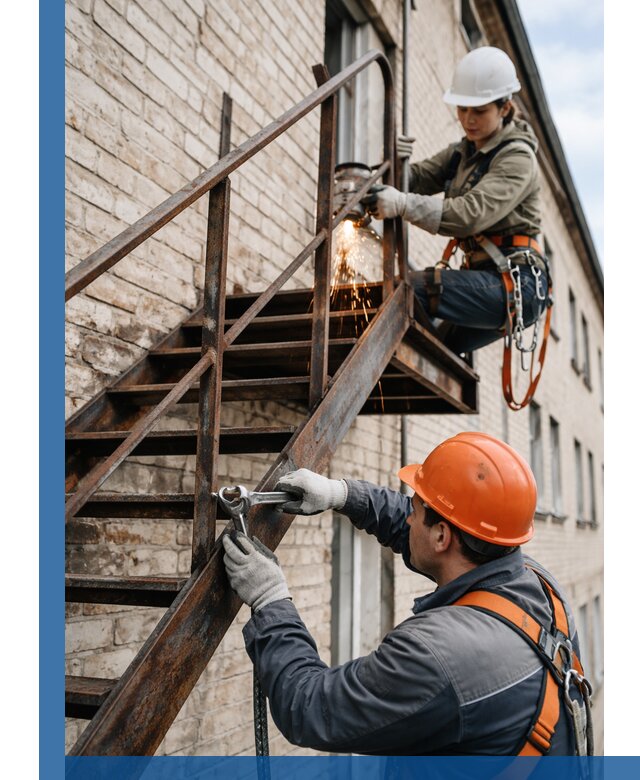 Ремонт и восстановление пожарных лестниц с выездом в Скопине