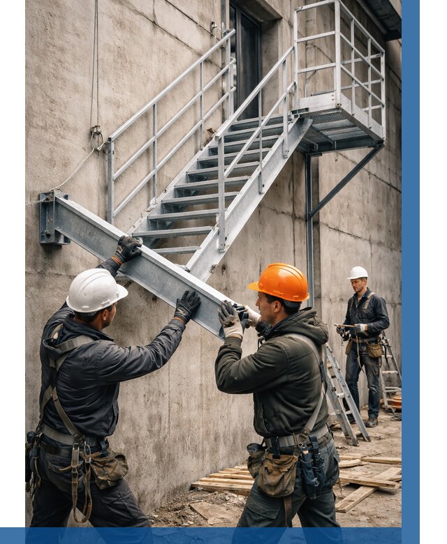 Монтаж металлических лестниц в Скопине от 15632 р. | ВЫСОТНИК-Скп