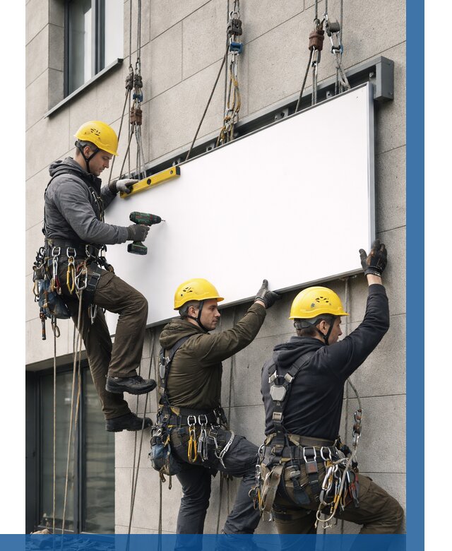 Монтаж рекламной вывески в Скопине от 8337 р. | ВЫСОТНИК-Скп