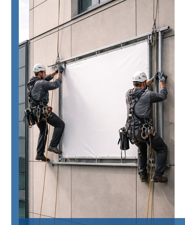 Монтаж наружной рекламной вывески в Скопине под ключ