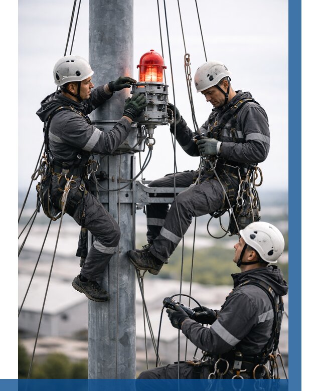 Монтаж заградительных огней в Скопине от 8858 р. | ВЫСОТНИК-Скп