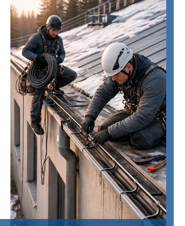 Монтаж греющего кабеля на кровле в Скопине от 469 р. | ВЫСОТНИК-Скп