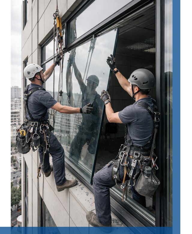 Замена стеклопакетов на высоте в Скопине от 5732 р. | ВЫСОТНИК-Скп