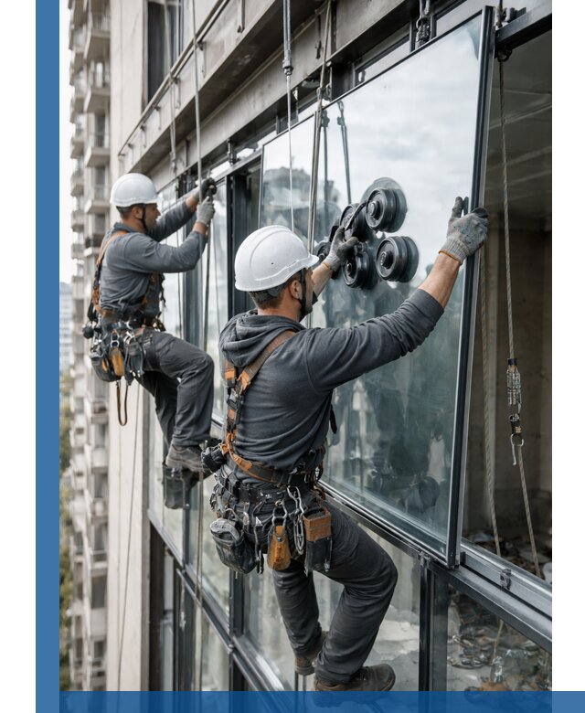 Витражное остекление фасадов и лоджий в Скопине под ключ