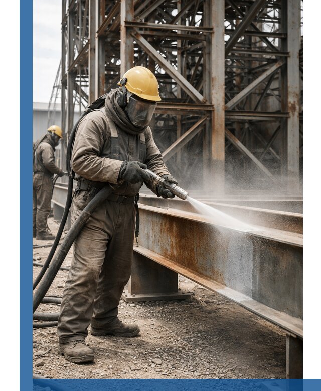 Пескоструйная очистка металлоконструкций в Скопине промышленная