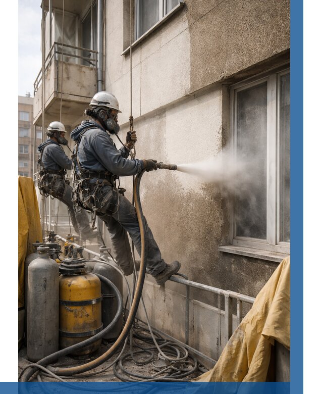 Пескоструйная очистка фасада в Скопине от 677 р. | ВЫСОТНИК-Скп