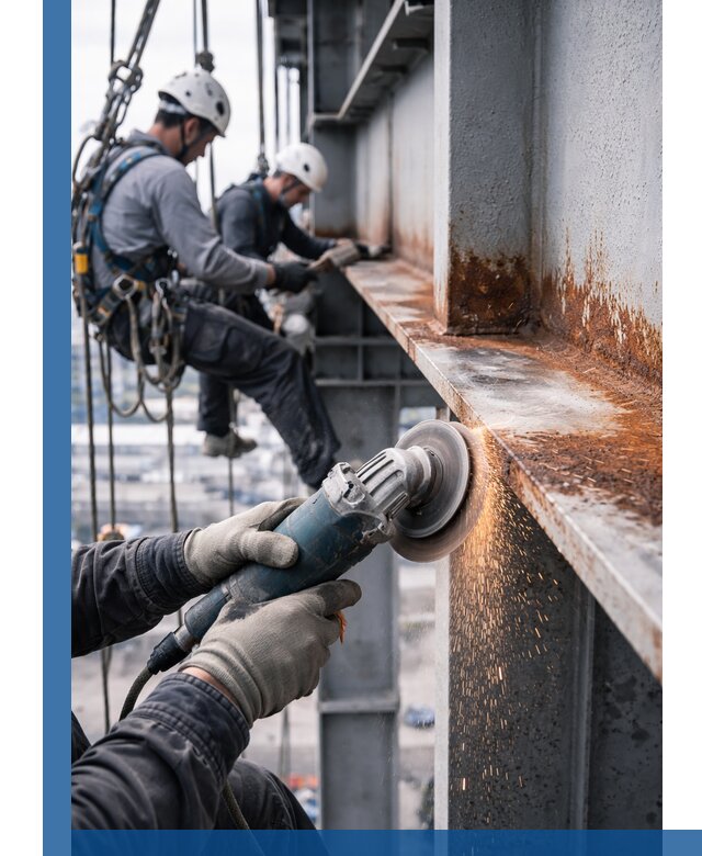 Зачистка металла от ржавчины и подготовка поверхностей в Скопине