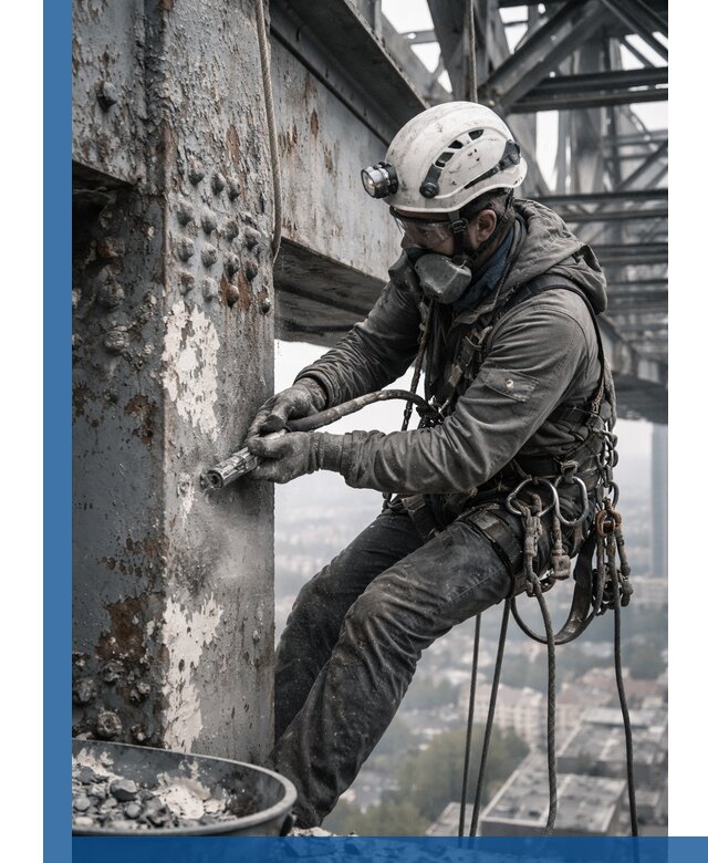 Удаление старой краски с металлических конструкций в Скопине