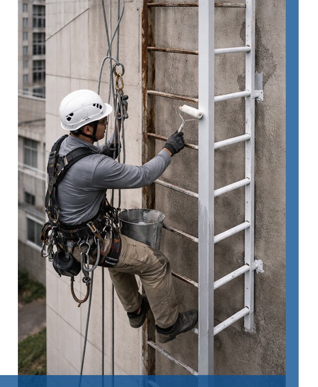 Покраска пожарных лестниц в Скопине от 4689 р. | ВЫСОТНИК-Скп