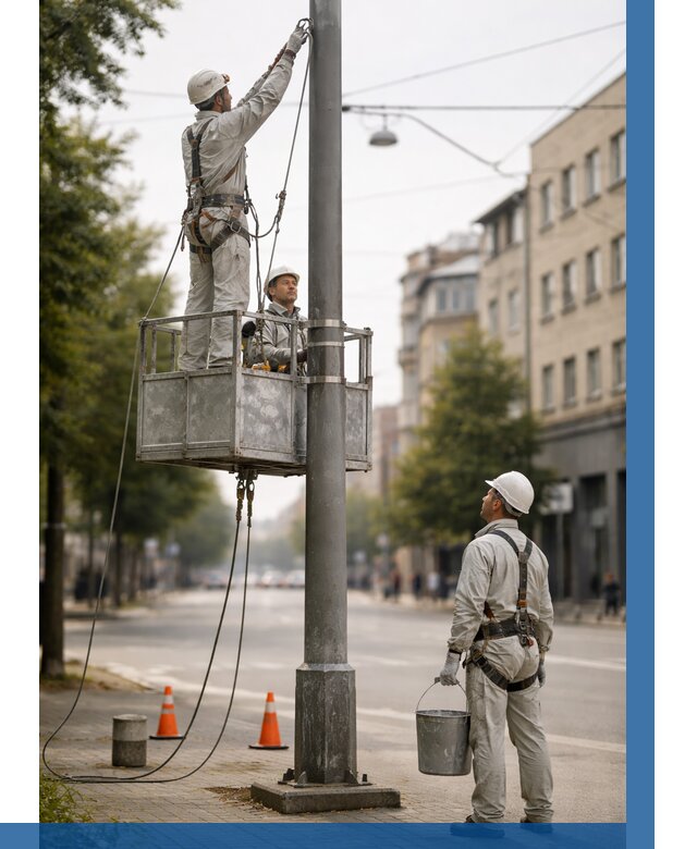 Покраска опор освещения в Скопине от 5211 р. | ВЫСОТНИК-Скп