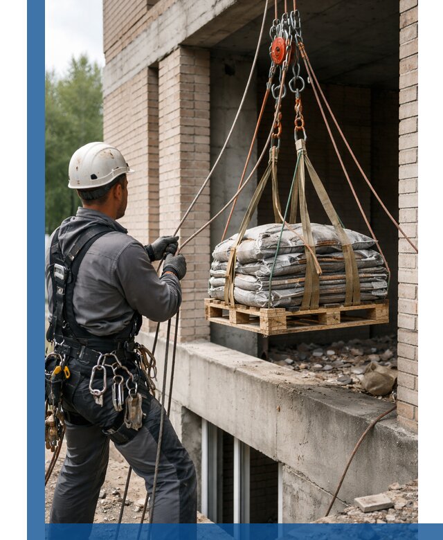 Подъем материалов на этаж веревками в Скопине оперативно