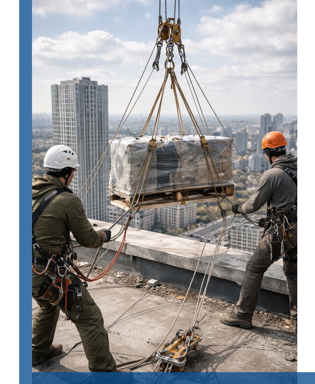 Подъем и монтаж крупногабаритных грузов на крышу в Скопине