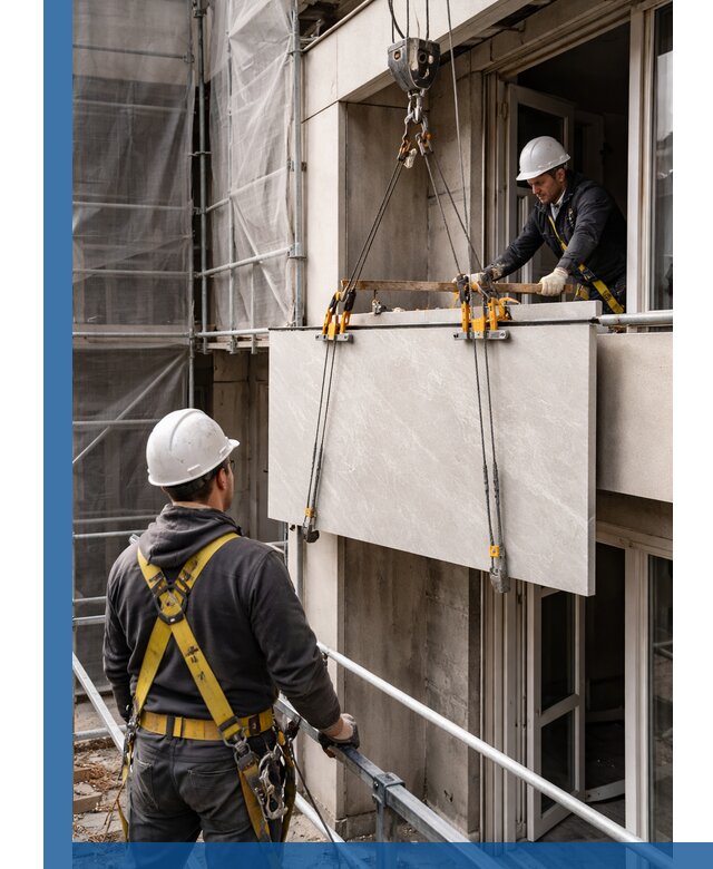 Подъем керамогранита на этаж в Скопине грузчиками и техникой