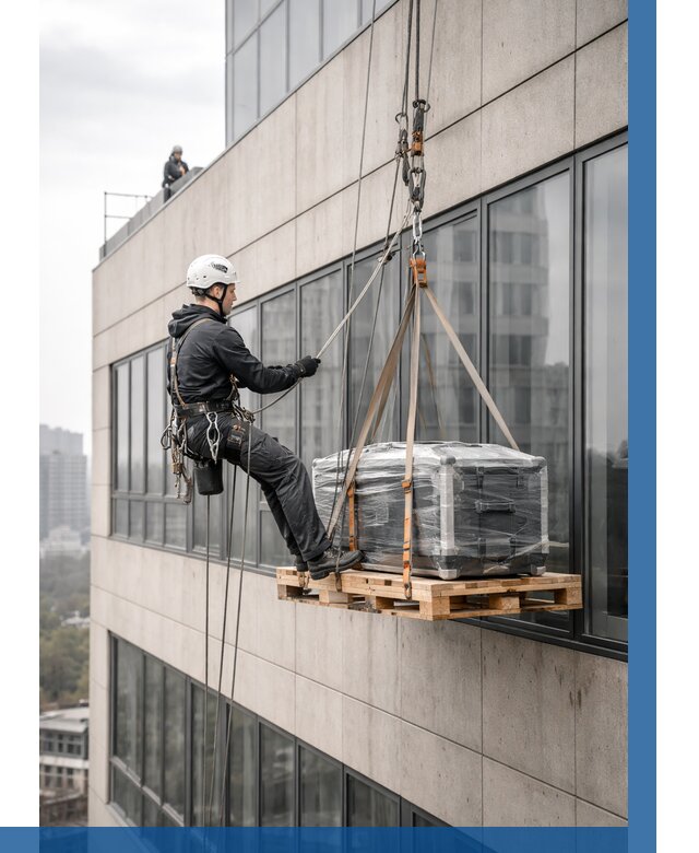 Спуск груза по фасаду в Скопине от 3647 р. | ВЫСОТНИК-Скп