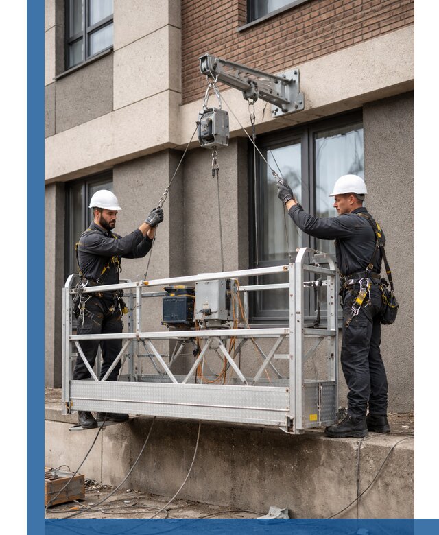 Монтаж и подъем фасадной люльки в Скопине с гарантией безопасности