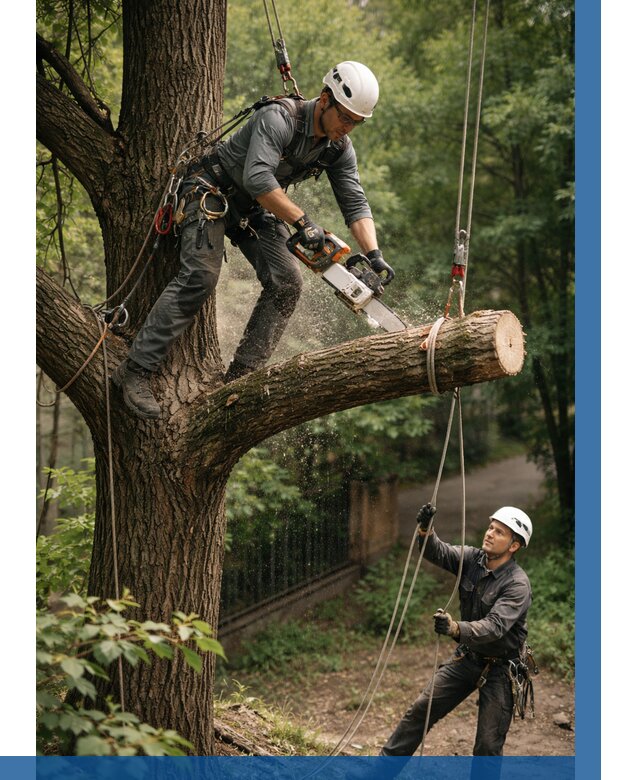 Спил деревьев альпинистами в Скопине от 8337 р. | ВЫСОТНИК-Скп