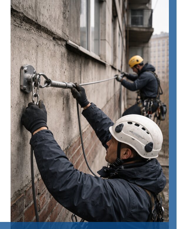 Монтаж анкерных линий в Скопине от 3126 р. | ВЫСОТНИК-Скп