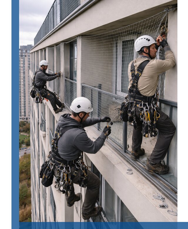 Профессиональный монтаж защитной сетки от птиц в Скопине